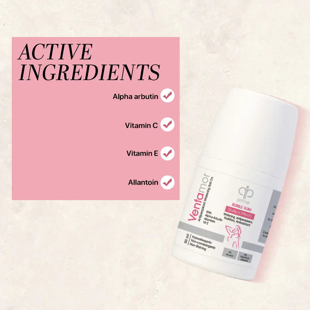 Ventamor  Antiperspirant whitening Roll on Bubble Gum