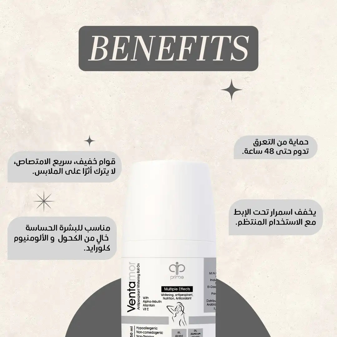 Ventamor  Antiperspirant whitening Roll on Neutral