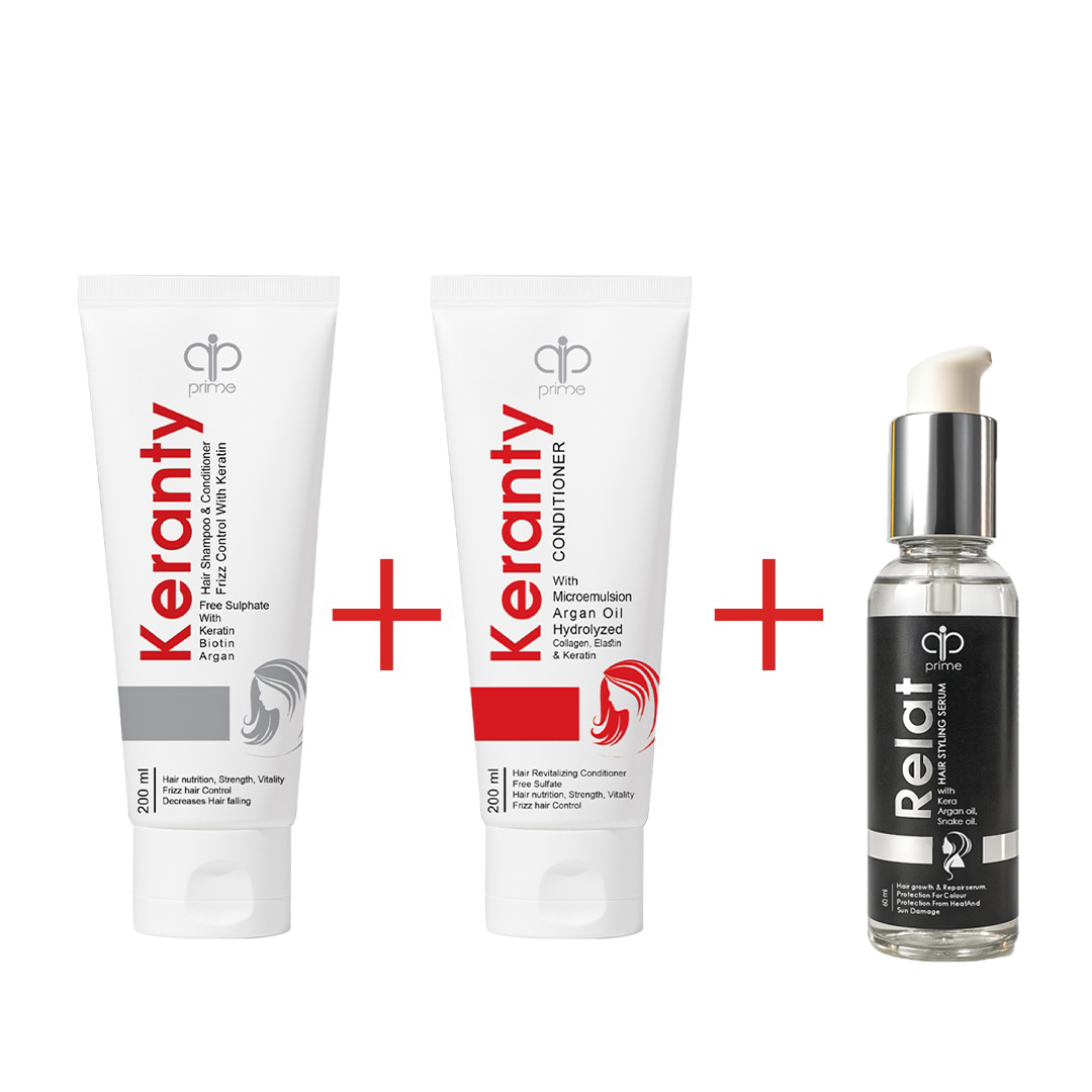 Keranty shampoo + Keranty Conditioner + Relat Hair serum